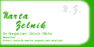 marta zelnik business card